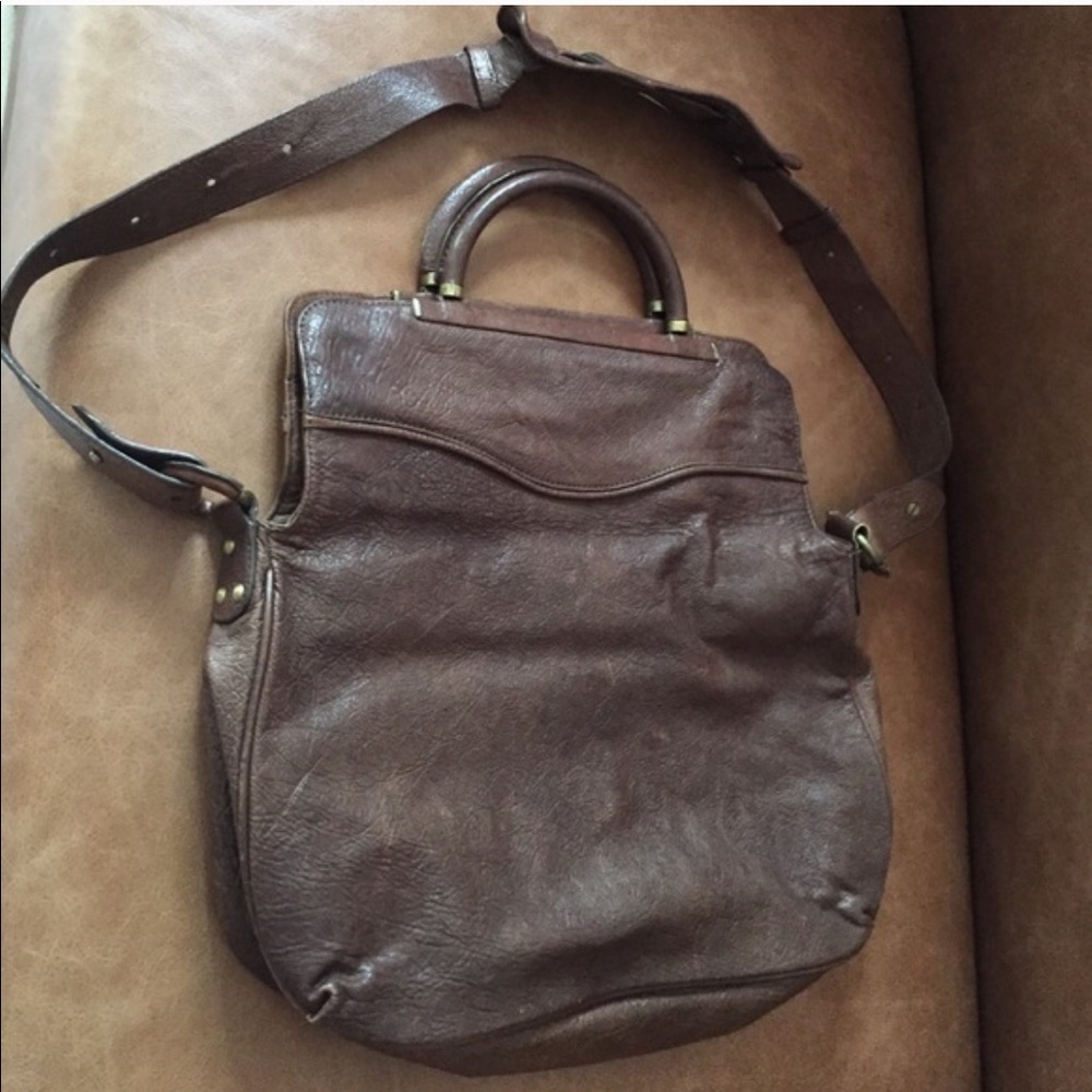 BCBG Maxazria Foldover Leather vintage style bag - Picture 3 of 8